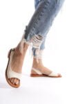 KARYA % 100 DERİ & EL YAPIMI KADIN DÜZ BODRUM SANDALETİ BS033