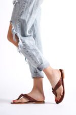 KOZALAK % 100 DERİ & EL YAPIMI KADIN TERLİK BT003 - Görsel 5